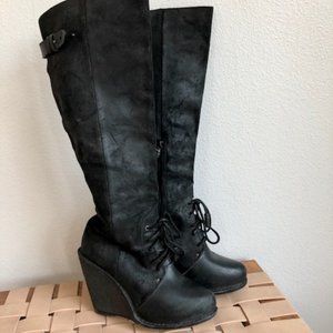 Rag & Bone Butakhan Suede Wedge Knee Boots